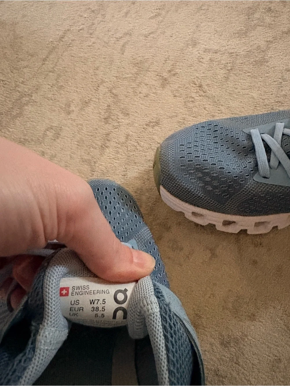 On Running Women's Light Blue Athletic Shoes with White Soles